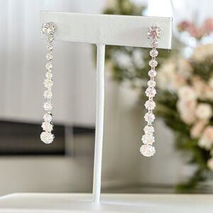 Ti Adoro Earrings Crystal Bridal Quinceanera Formal Prom Runway High End 6S